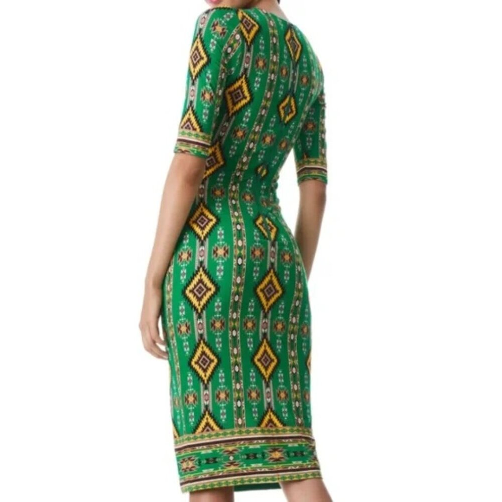 NWT ALICE + OLIVIA Delora Mystic Ikat Sheath Dress Size 8 - Picture 2 of 6